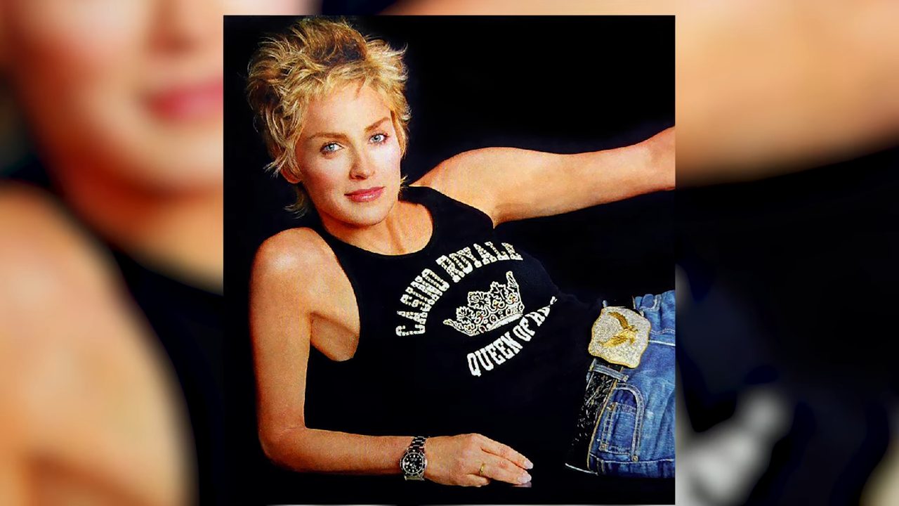 Sharon Stone wearing Rolex